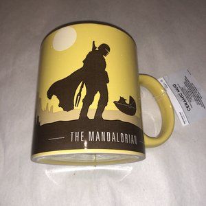Star Wars: The Mandalorian Ceramic Coffee Mug - 20 oz - Yellow w/ Djarin & Grogu